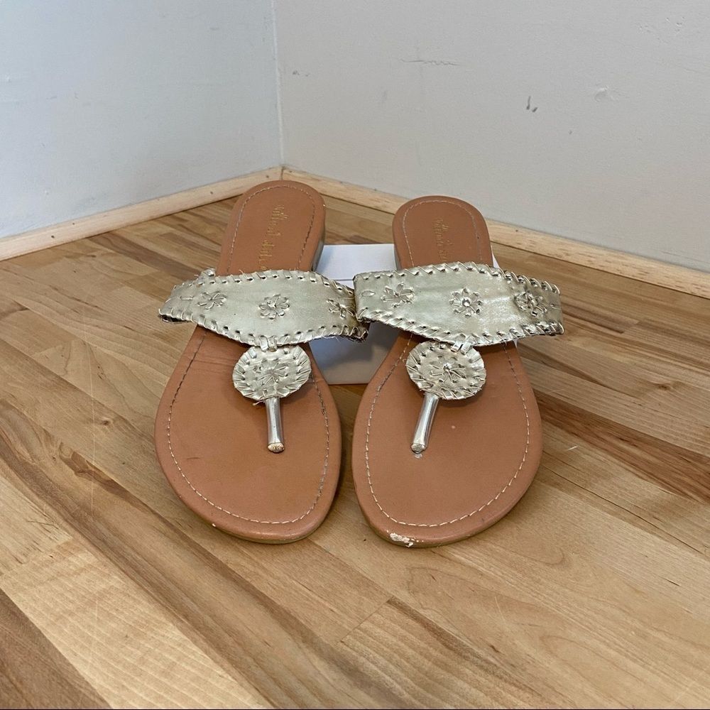 Altar'd State Light Gold 'Rosetta' Style Woven Flat Slide On Sandals Size 8 1/2 - Picture 2 of 10